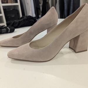 Marc Fisher Blush Nude Elegant Tan Suede Women's Pumps